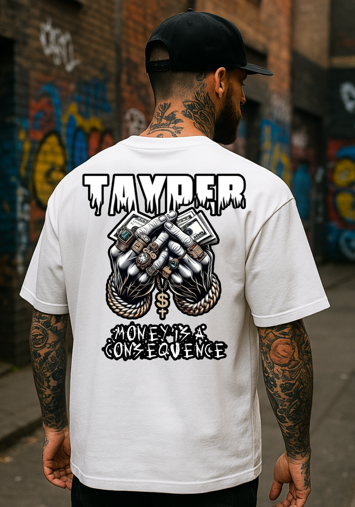 Camisa Tayper - Dinheiro é Consequência - Branca