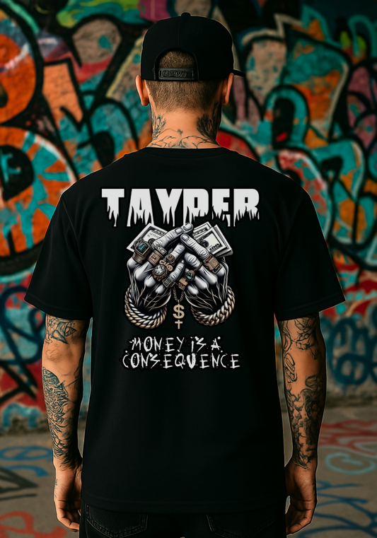 Camisa Tayper - Dinheiro é Consequência - Preta
